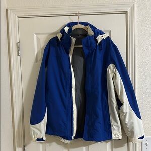 Lands End Blue and White Ski Jacket
